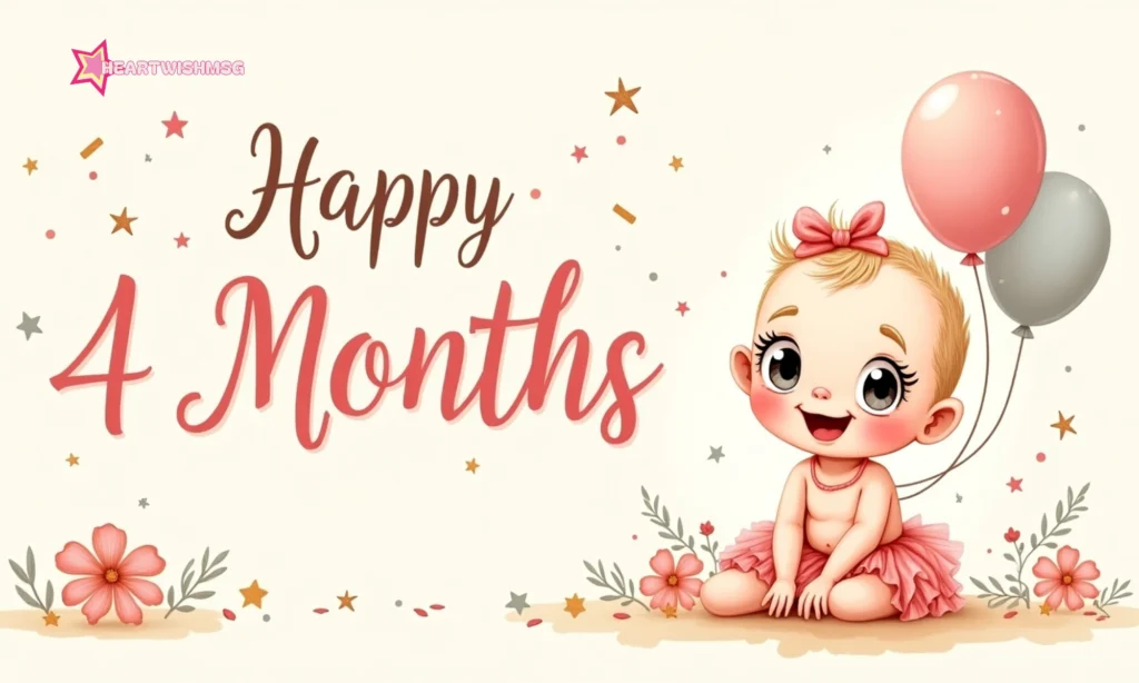 4 Months Old Birthday Wishes for Baby Girl
